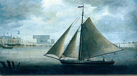 sterstjernan p Stockholms strm. Oljemlning frn 1820-talet (oknd konstnr)