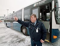 Busschauffr Hannu Lipponen. Foto: PATRIK LINDSTRM