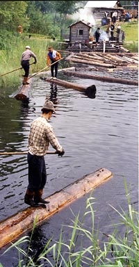Hr vid Lusto trsk blir den gamla stockflottarromantiken vldigt ptaglig. Foto: EERO KOSONEN