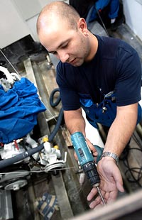 Portugisiska snickaren Nelson Miranda. Foto: ESA MELAMETS